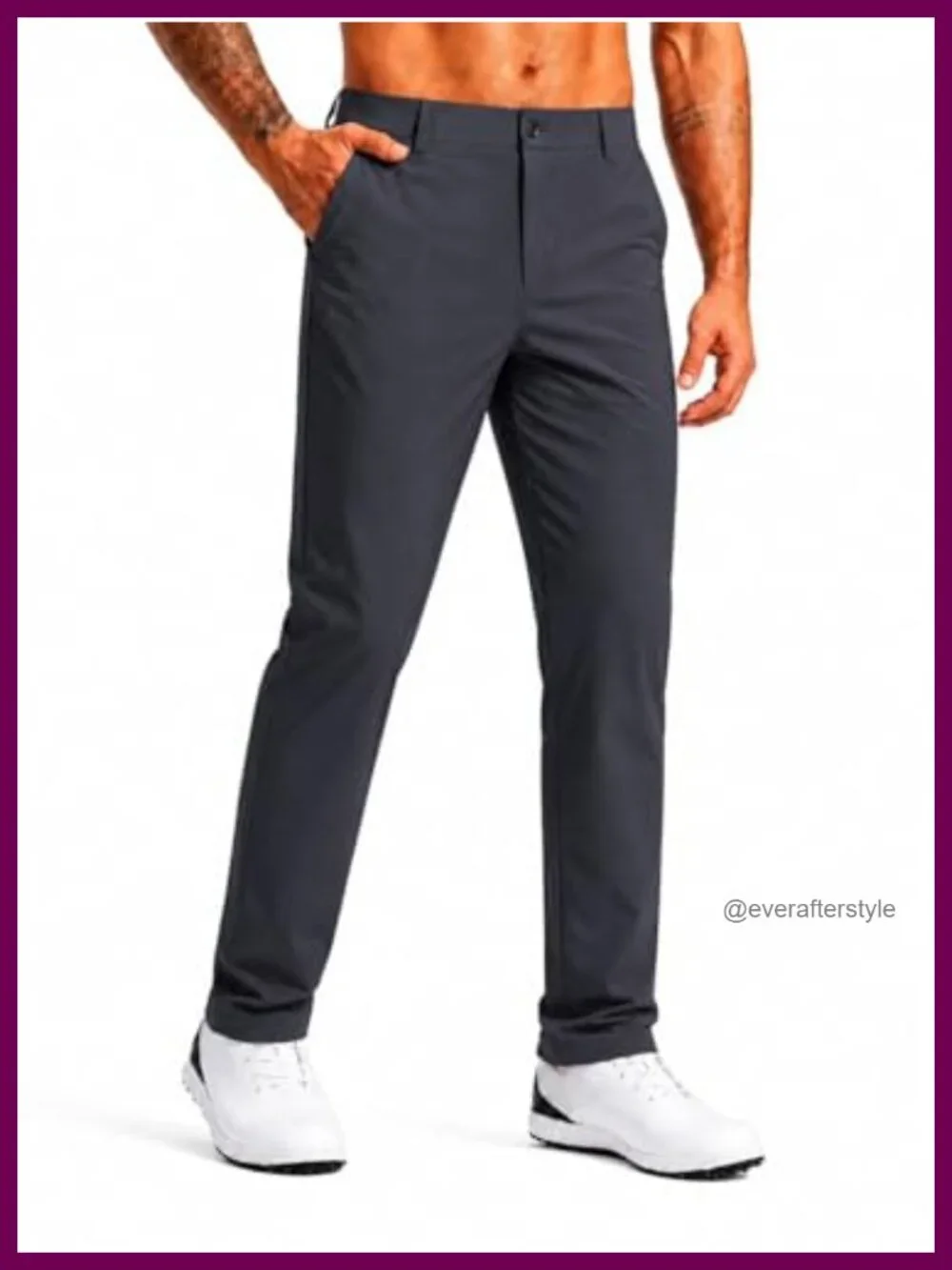 Mens Golf Dress Pants Stretch Quick-Dry Chino Pants Straight Leg with Pockets
